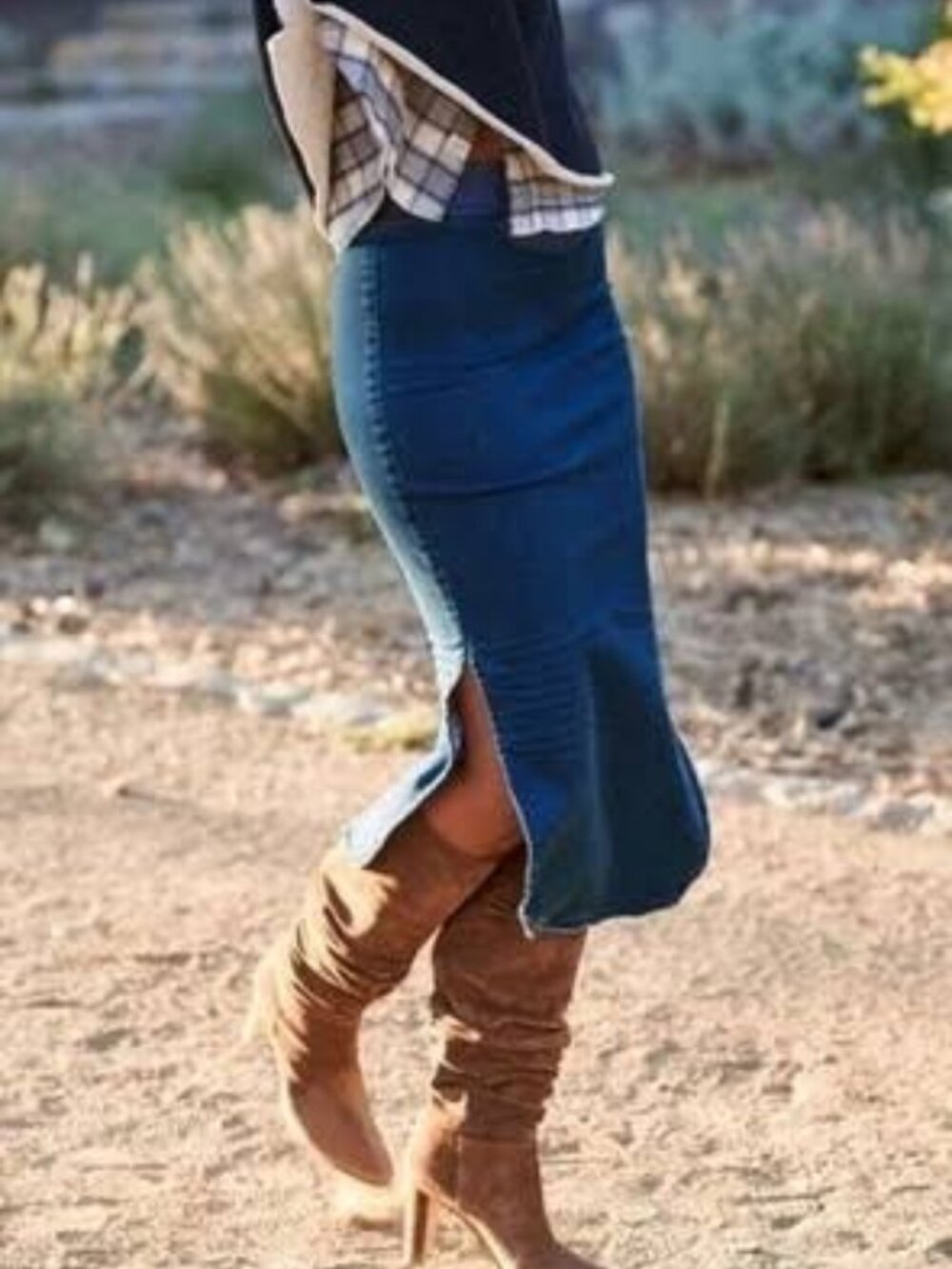 Frank & Eileen Donegal Denim Midi Skirt Size 6